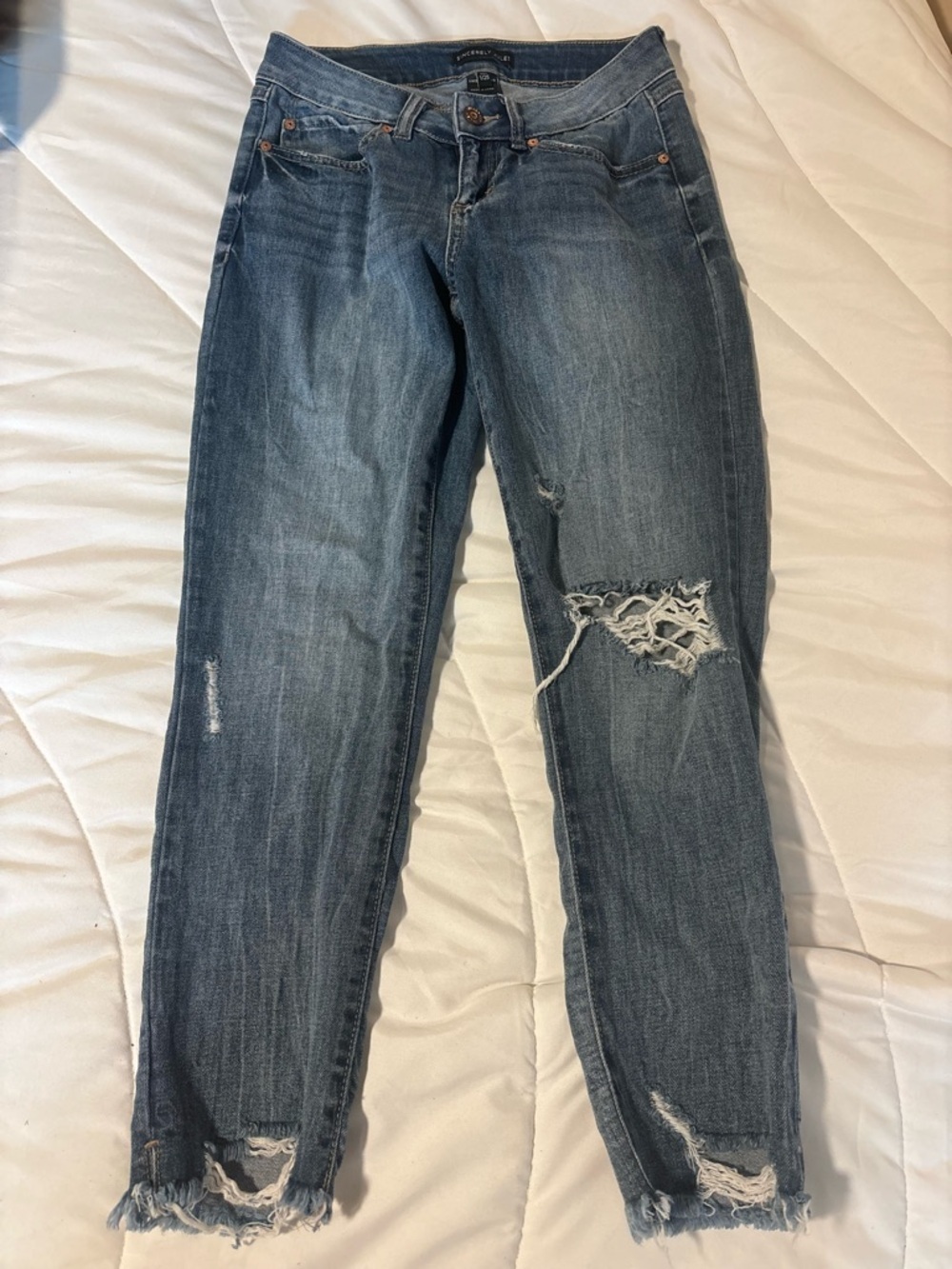 Sincerely Jules Distressed Skinny Jeans - Blue Wash size 1/25